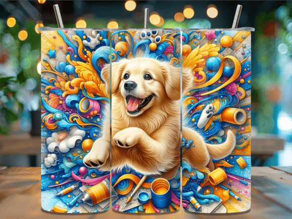 Abstract Art Golden Puppy Tumbler Wraps Review