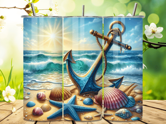 Beach Sand Sun Ocean Anchor Tumbler Wraps Review