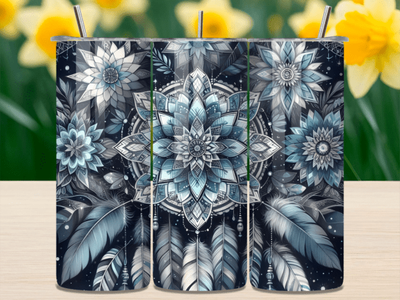 Blue Boho Feather Mandala Tumbler Wrap Review
