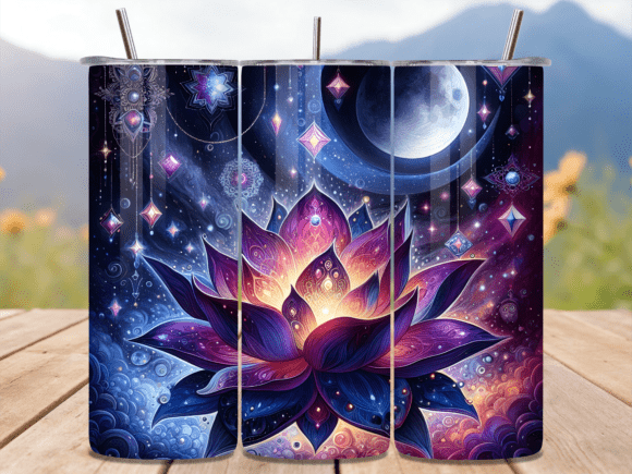 Celestial Lotus Moon Night Tumbler Wraps Review