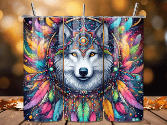 Colorful Native Wolf Dream Tumbler Wraps Review