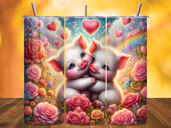 Couple Pigs Hearts Valentine Tumbler Wraps Review