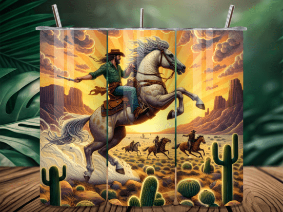 Desert Wild West Bronco Riding Tumbler Wraps Review