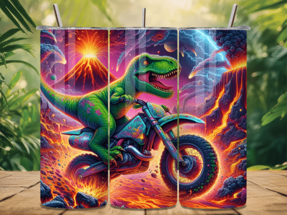 Dirt Bike Racing T-Rex Tumbler Wrap PNG Review