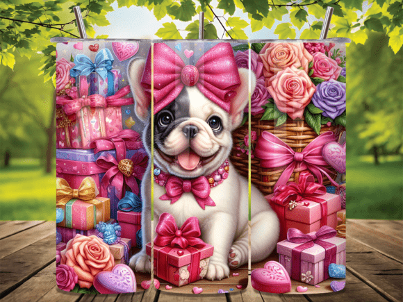 French Bulldog Pink Bow Valentine Tumbler Wraps Review