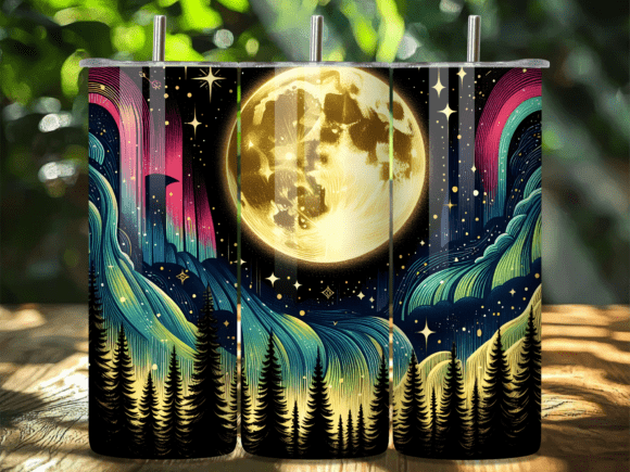 Full Moon Magic Aurora Night Tumbler Wraps Review