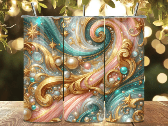 Golden Pearl Abstract Wave Tumbler Wrap Review