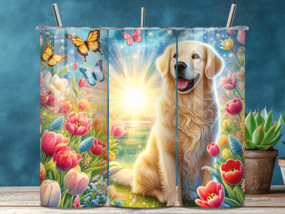 Golden Retriever Floral Sun Tumbler Wraps Review