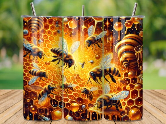 Honey Comb Dripping Bees Tumbler Wraps Review