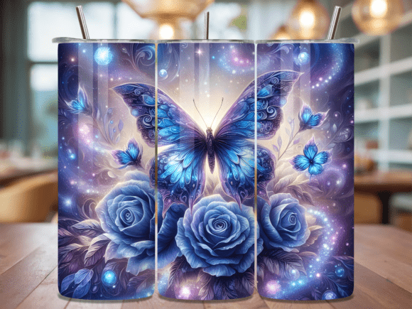 Magic Blue Butterfly Rose Tumbler Wrap Review