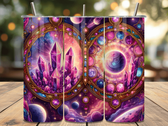 Magic Crystal Galaxy Tumbler Wrap PNG Review