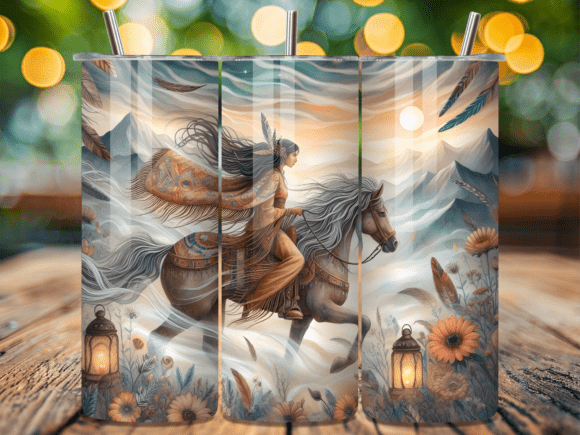 Native American Woman Horse Tumbler Wraps Review