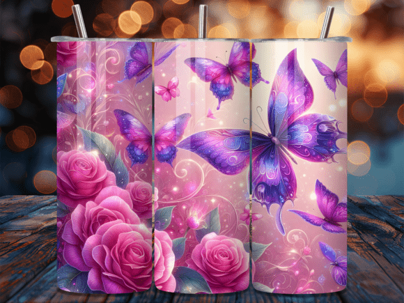 Pink Rose Purple Butterfly Tumbler Wraps Review