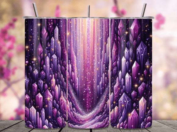 Purple Crystal Amethyst Gem Tumbler Wraps