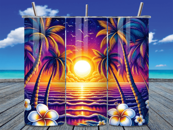Tropical Sunset Palm Beach Tumbler Wraps Review
