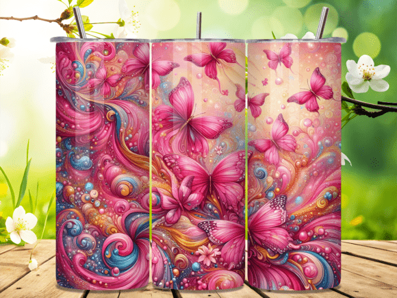 Vibrant Pink Butterfly Swirl Tumbler Wraps Review