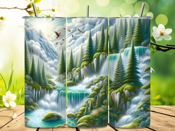 Waterfall Pine Forest Birds Tumbler Wrap Review
